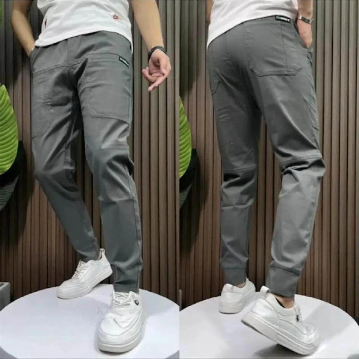 Calça Jeans Cargo com Elastano Premium – Conforto e Estilo — Cinza, foto 7